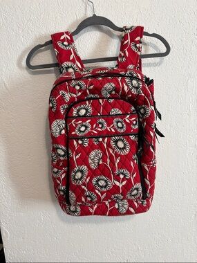 Vera Bradley Red Quilted Floral Backpack